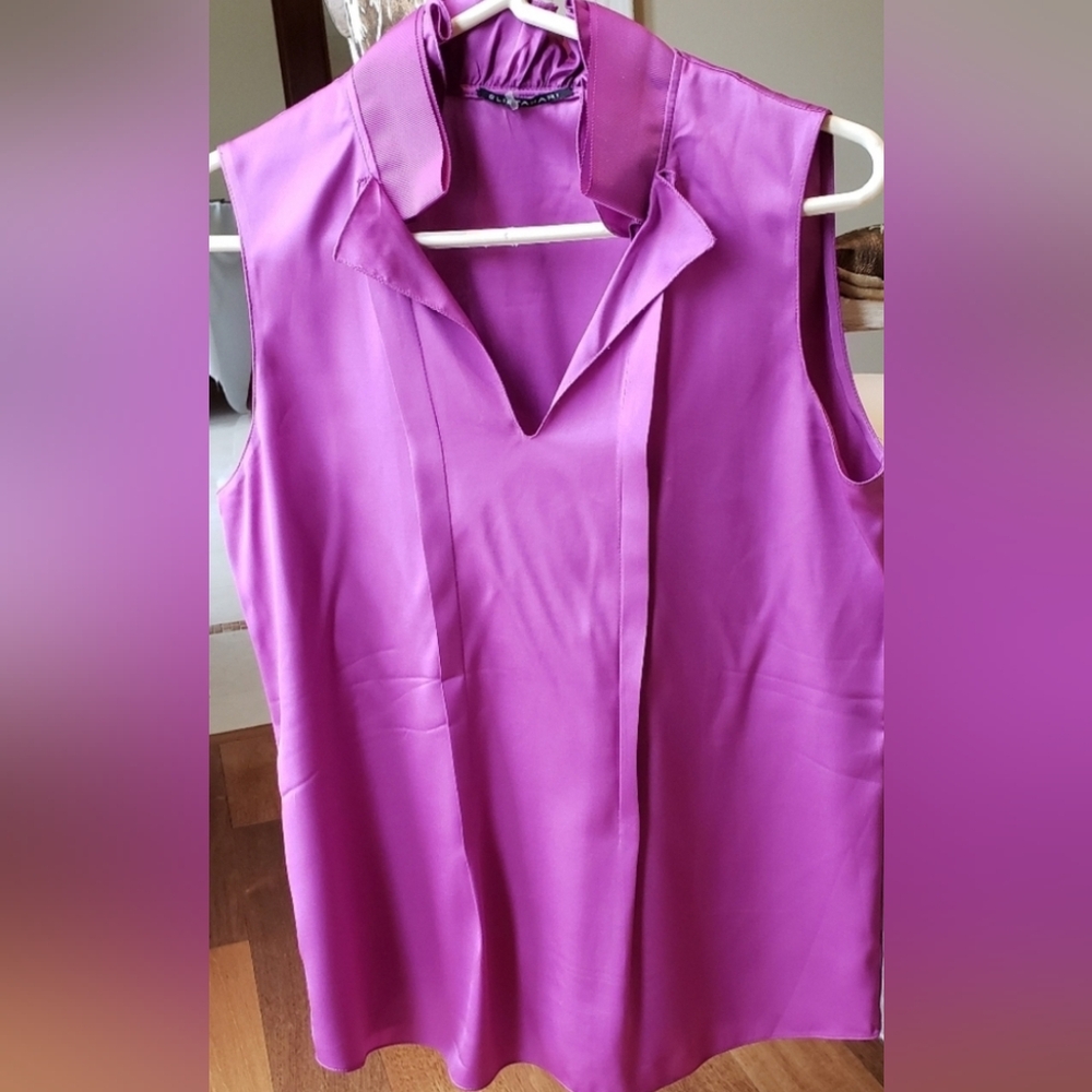 ELIE TAHARI Sleeveless Silk Shell Blouse 👚 Top Size S